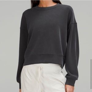 Lululemon Perfectly Oversized Cropped Crew *Softstreme Black Size 4